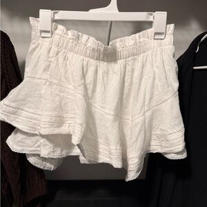 Aerie White Ruffled skort